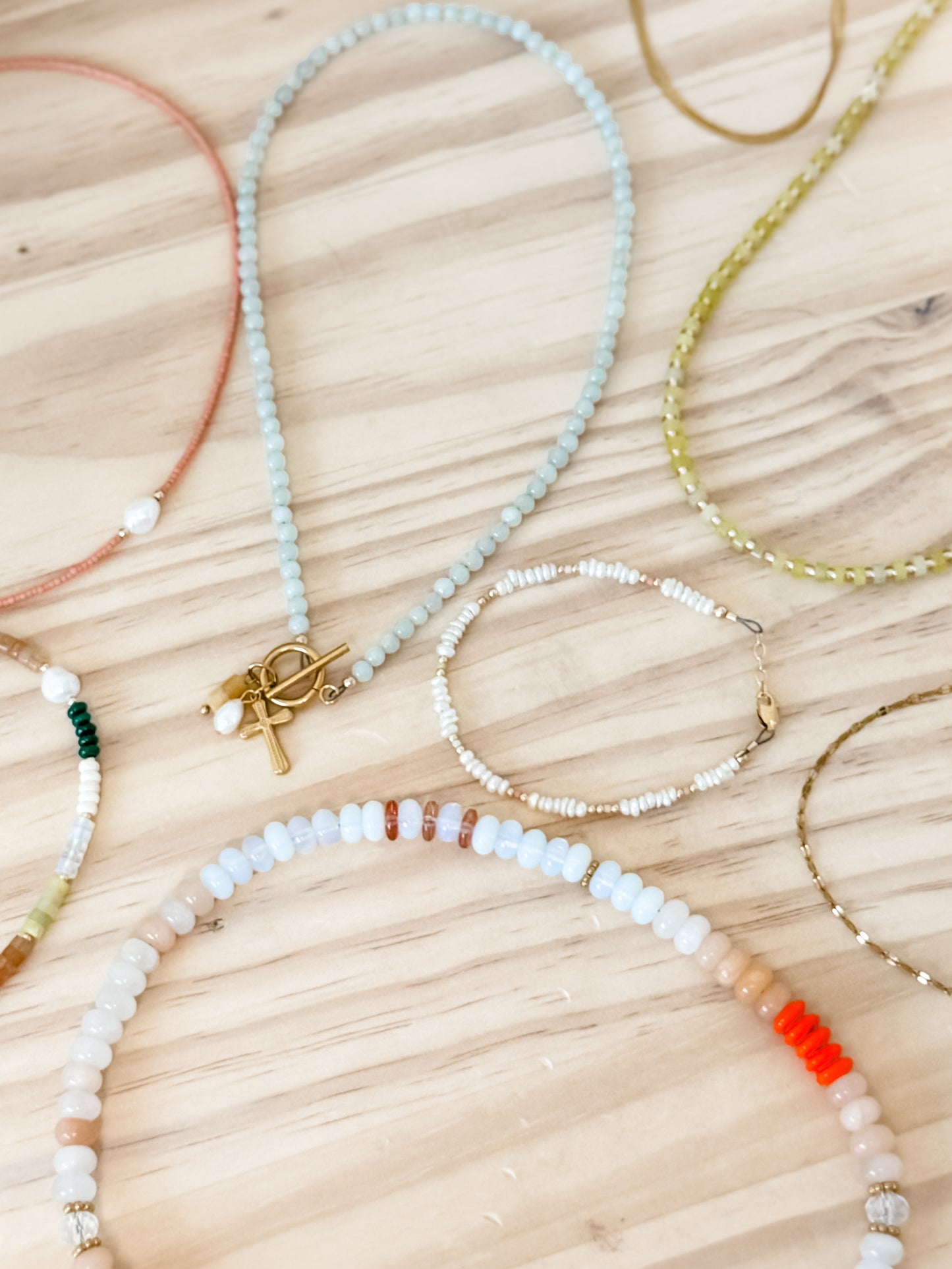 Terra e Sale - earth and salt | beaded stainless steel carabiner clasp
