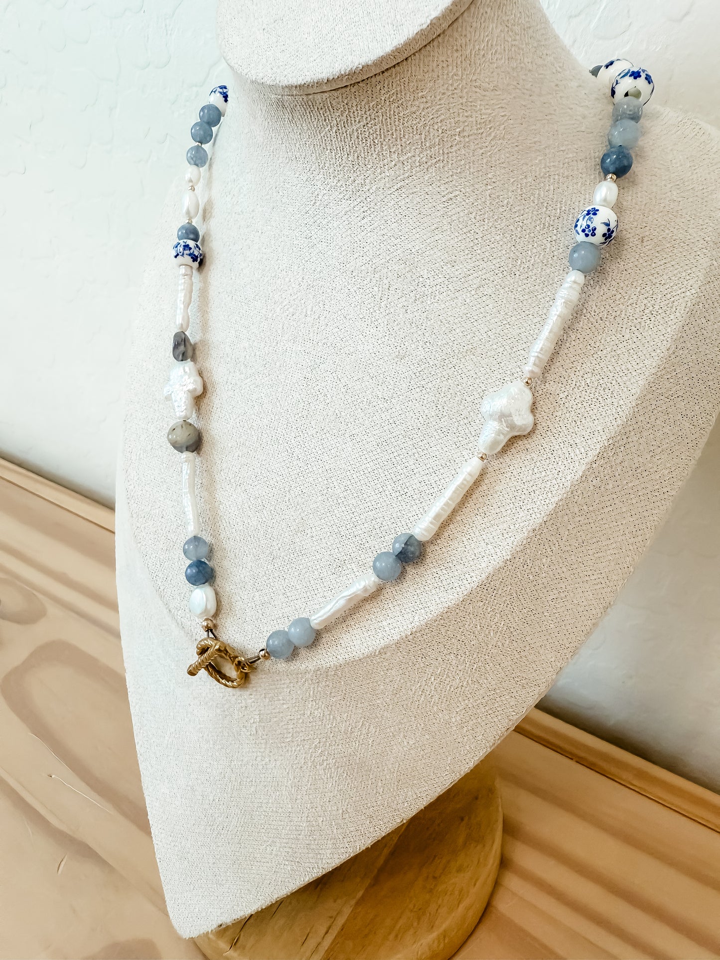 Beaded Necklace | stainless steel toggle clasp