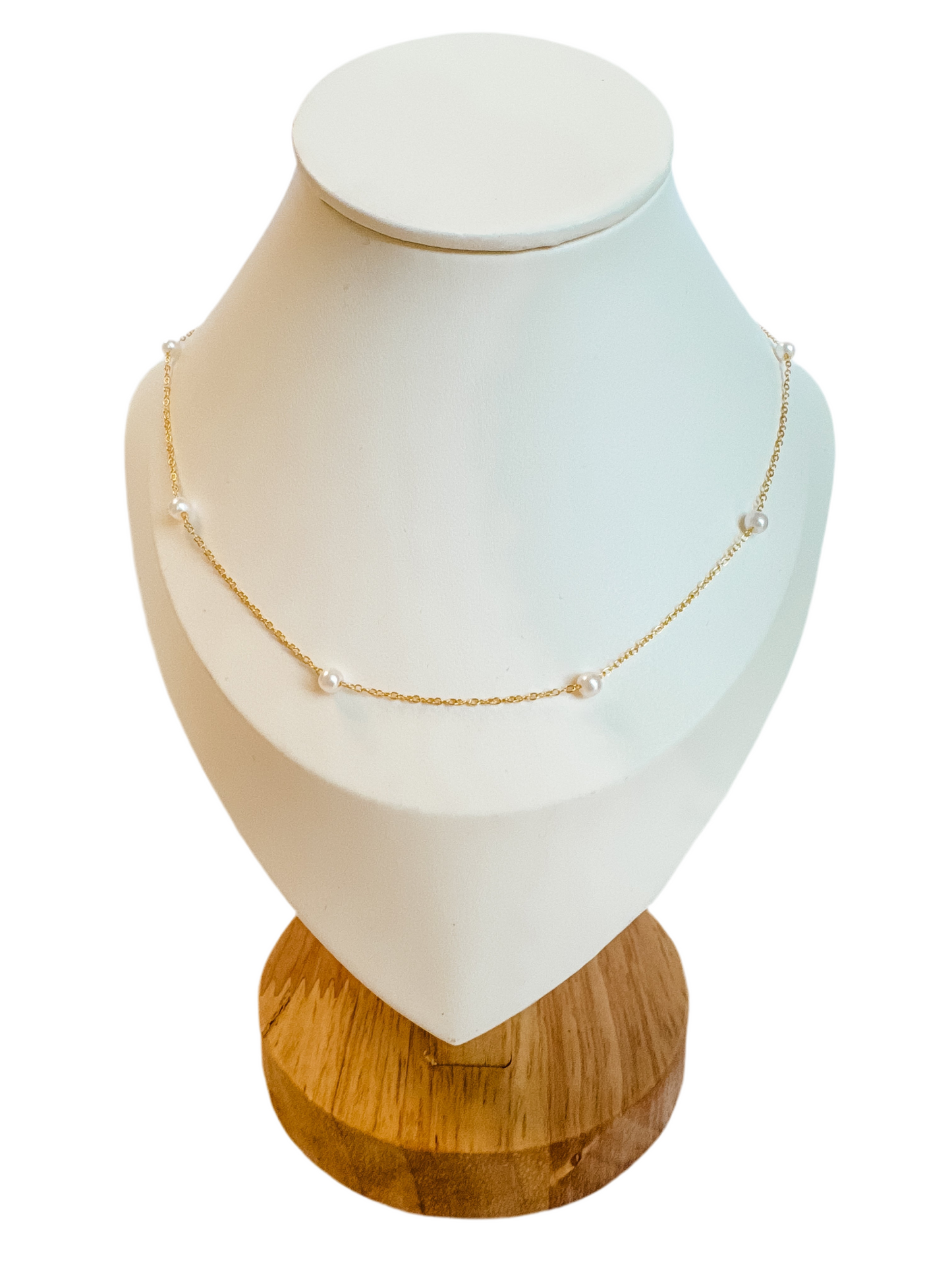 OLIVIA | sterling silver with gold plated necklace with pearl accents