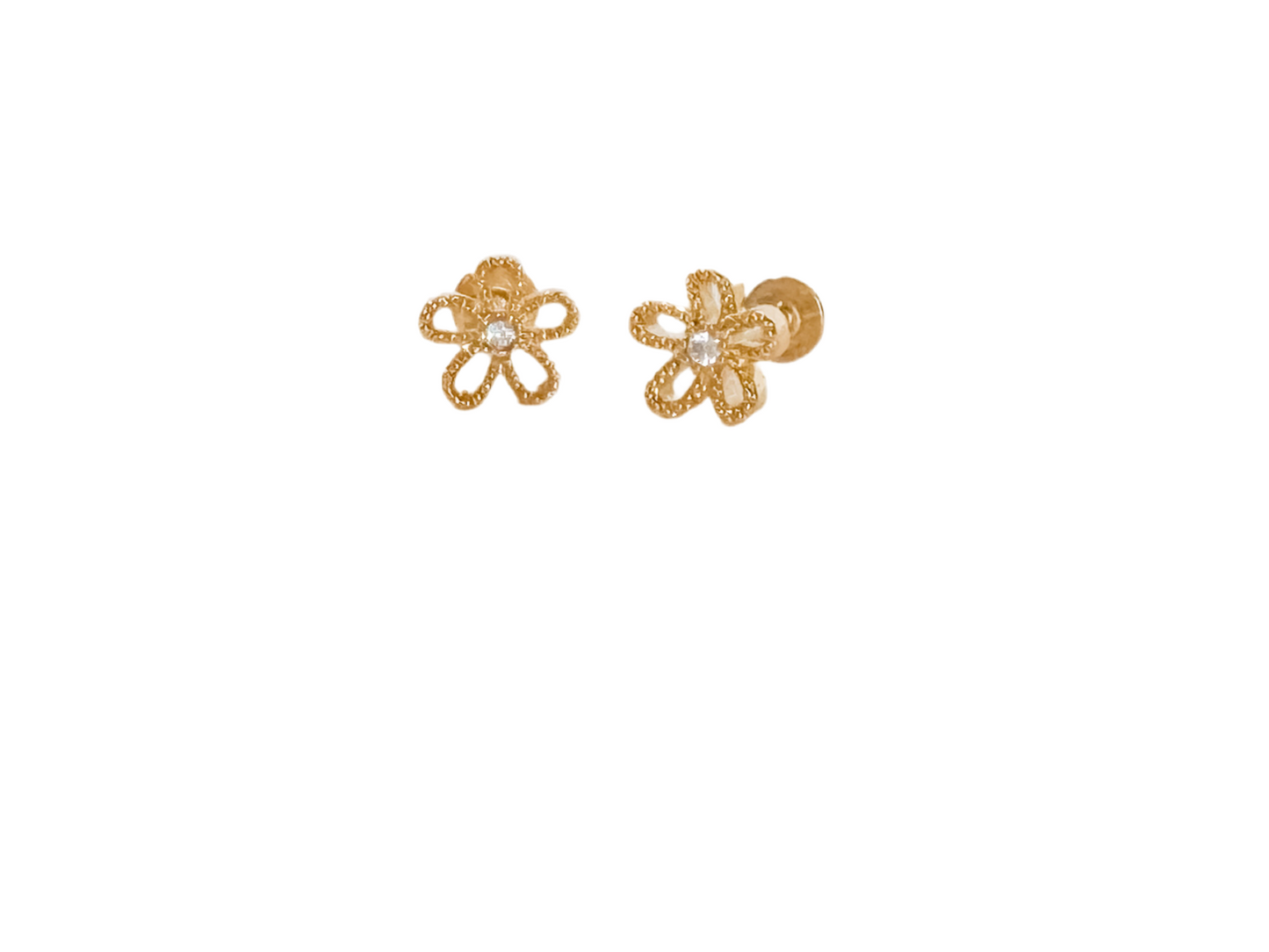 FLUER | stainless steel flat-back earrings