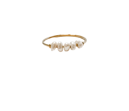 ANNIE | stainless steel ring with pearl accent