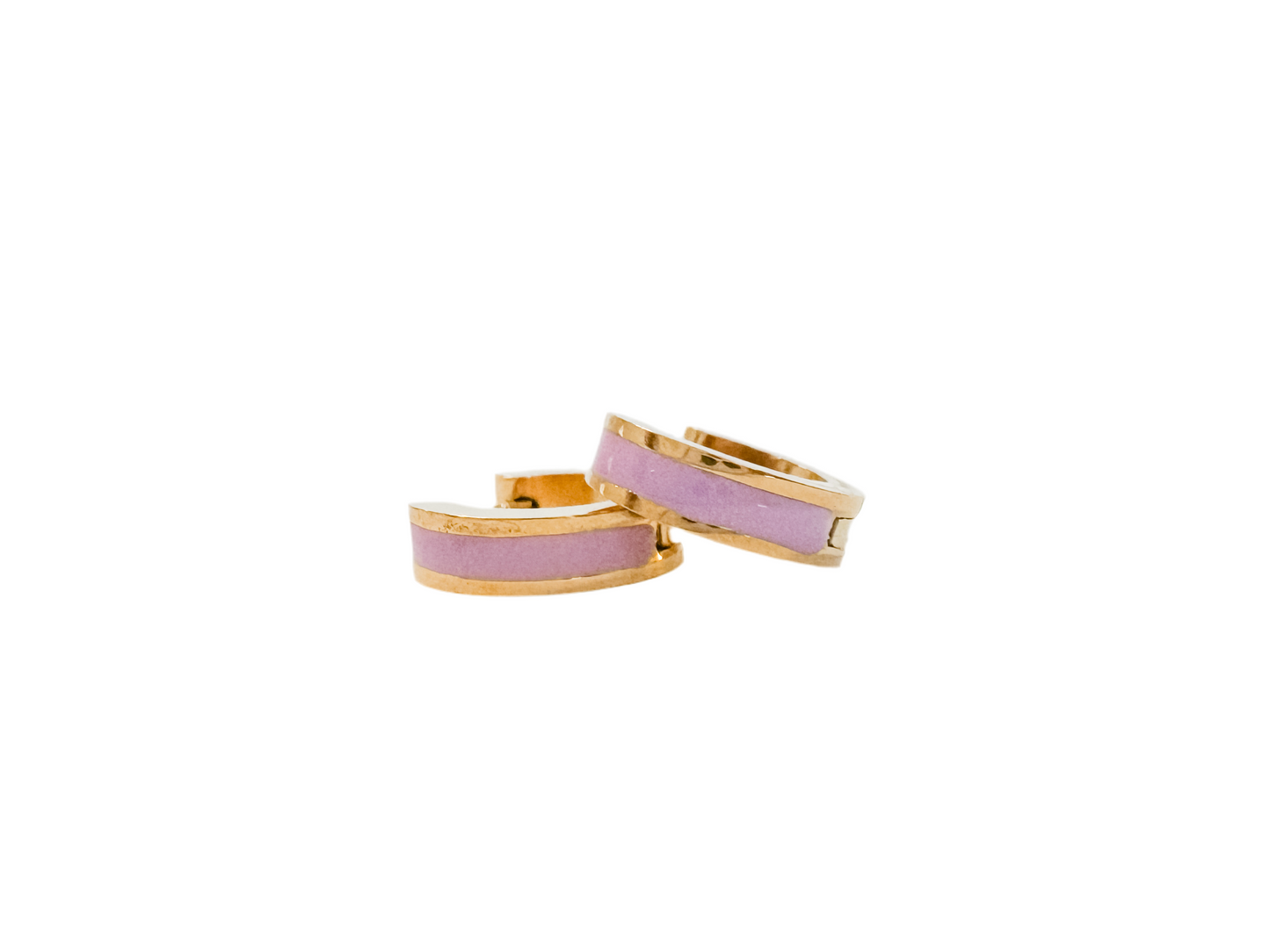 KATE | stainless steel hinge click closure huggie in lilac