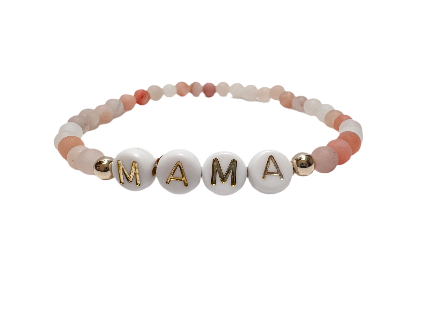 AUDREY | pink gemstone name bracelet