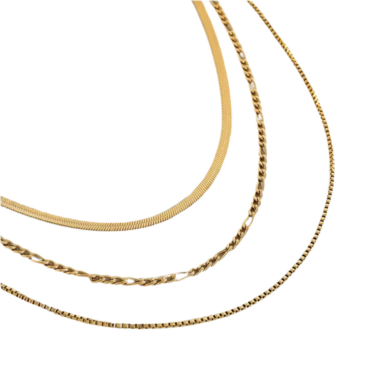 Figaro | stainless steel triple stack necklace