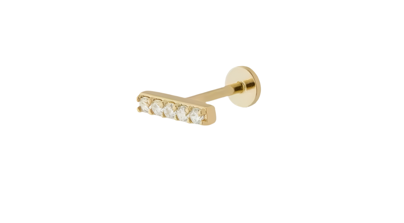 ALLIE | Sterling silver with gold plated push in flat-back stud
