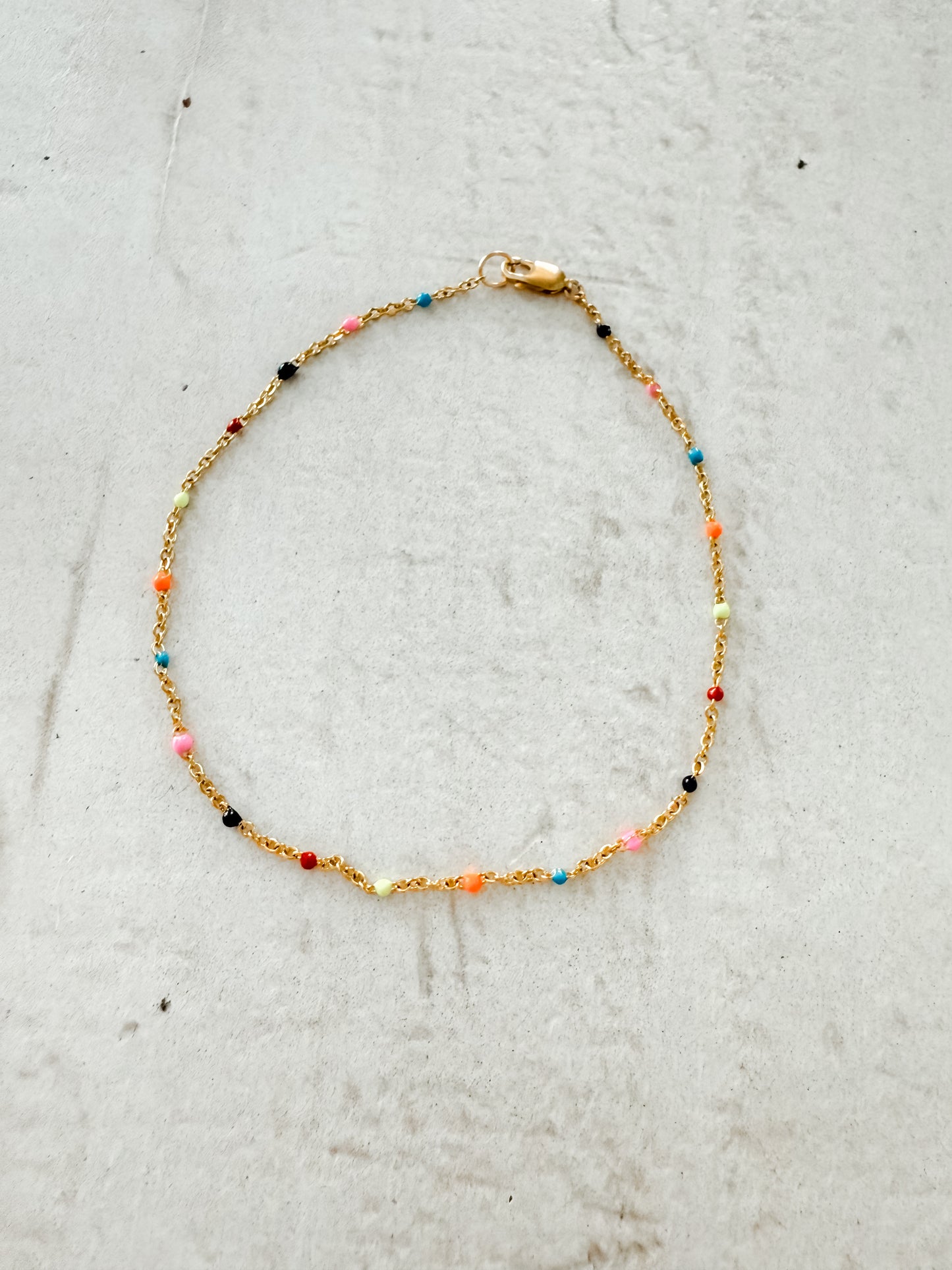 RYLEE | gold-filled and rainbow enamel anklet
