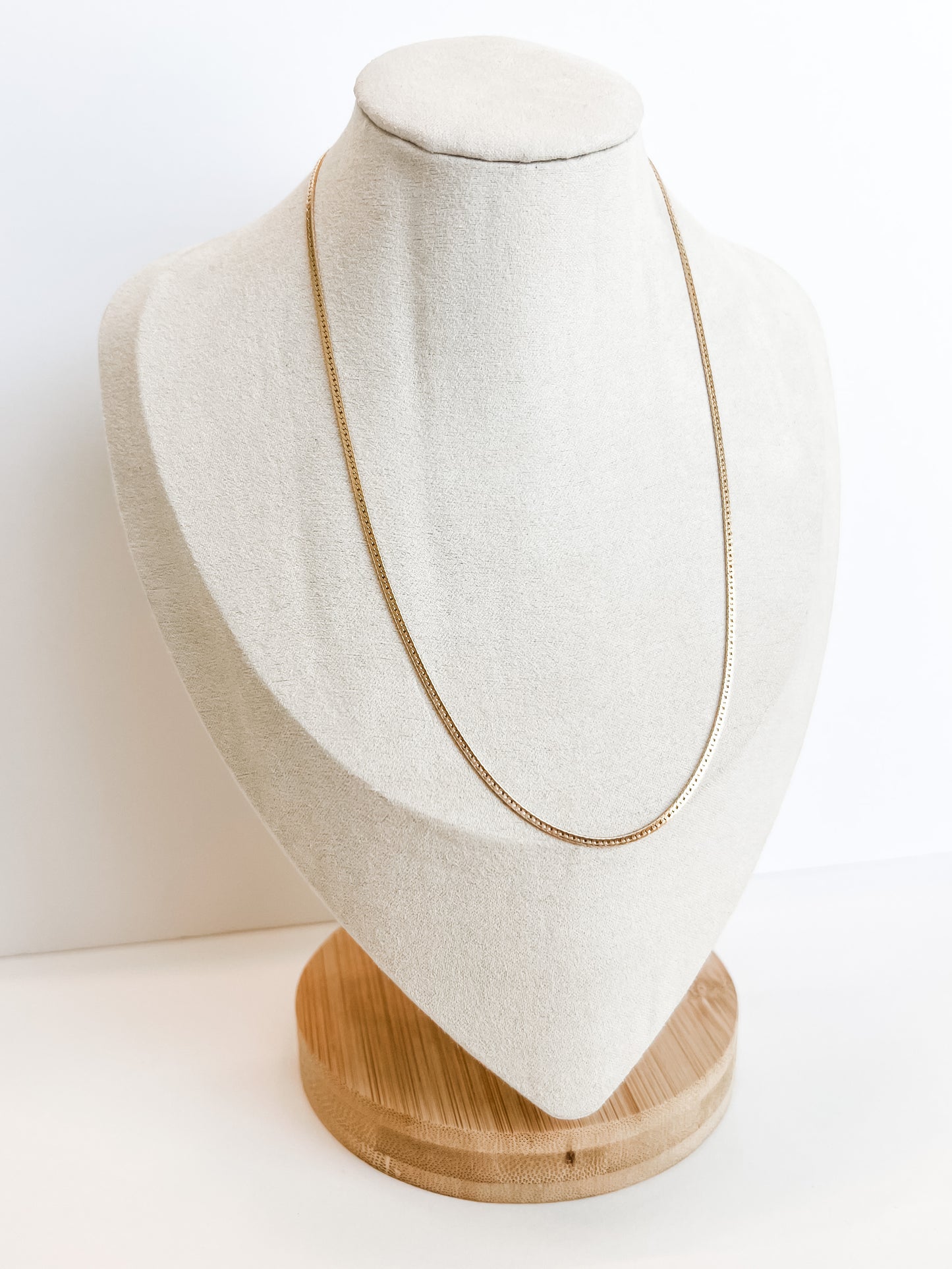 ELAINE | gold-filled herringbone necklace (thin)
