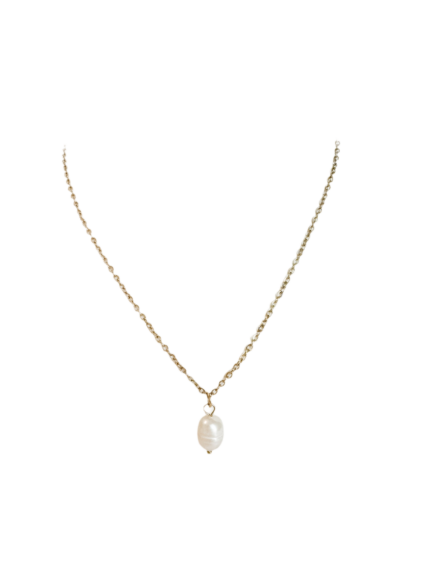 LUCILLE | stainless steel necklace with pearl accent