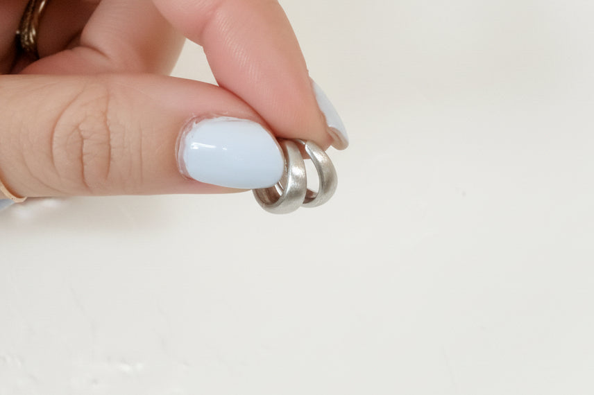 Brushed European Hoop | sterling silver