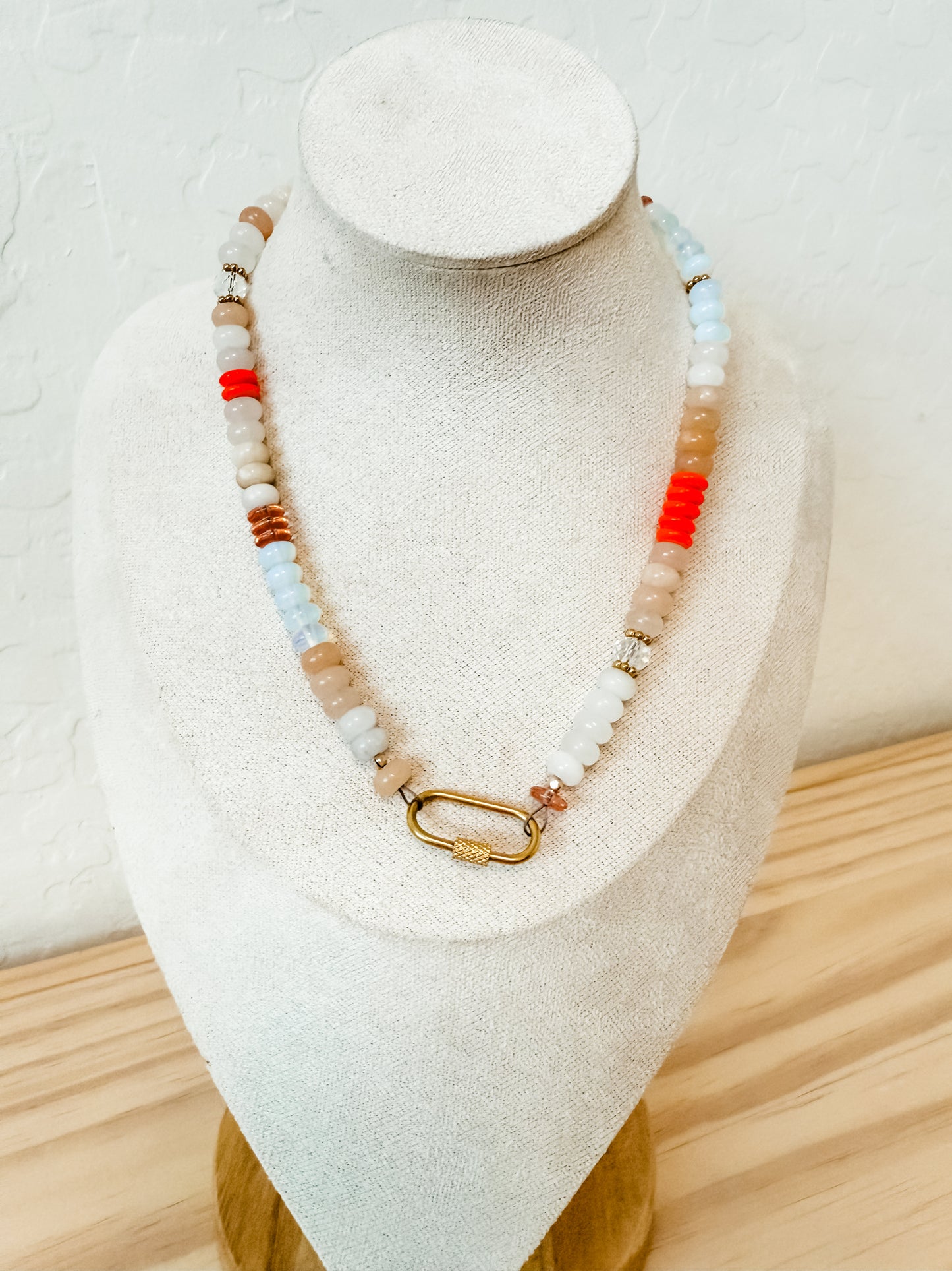 Terra e Sale - earth and salt | beaded stainless steel carabiner clasp