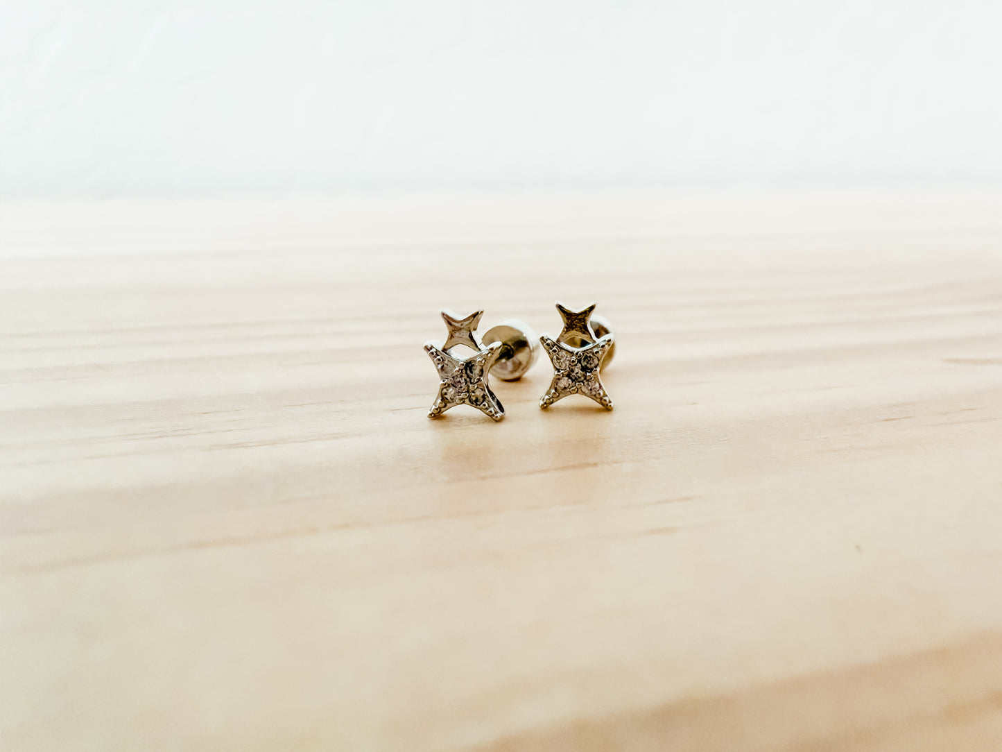 Sparkle | silver stainless steel screwback stud