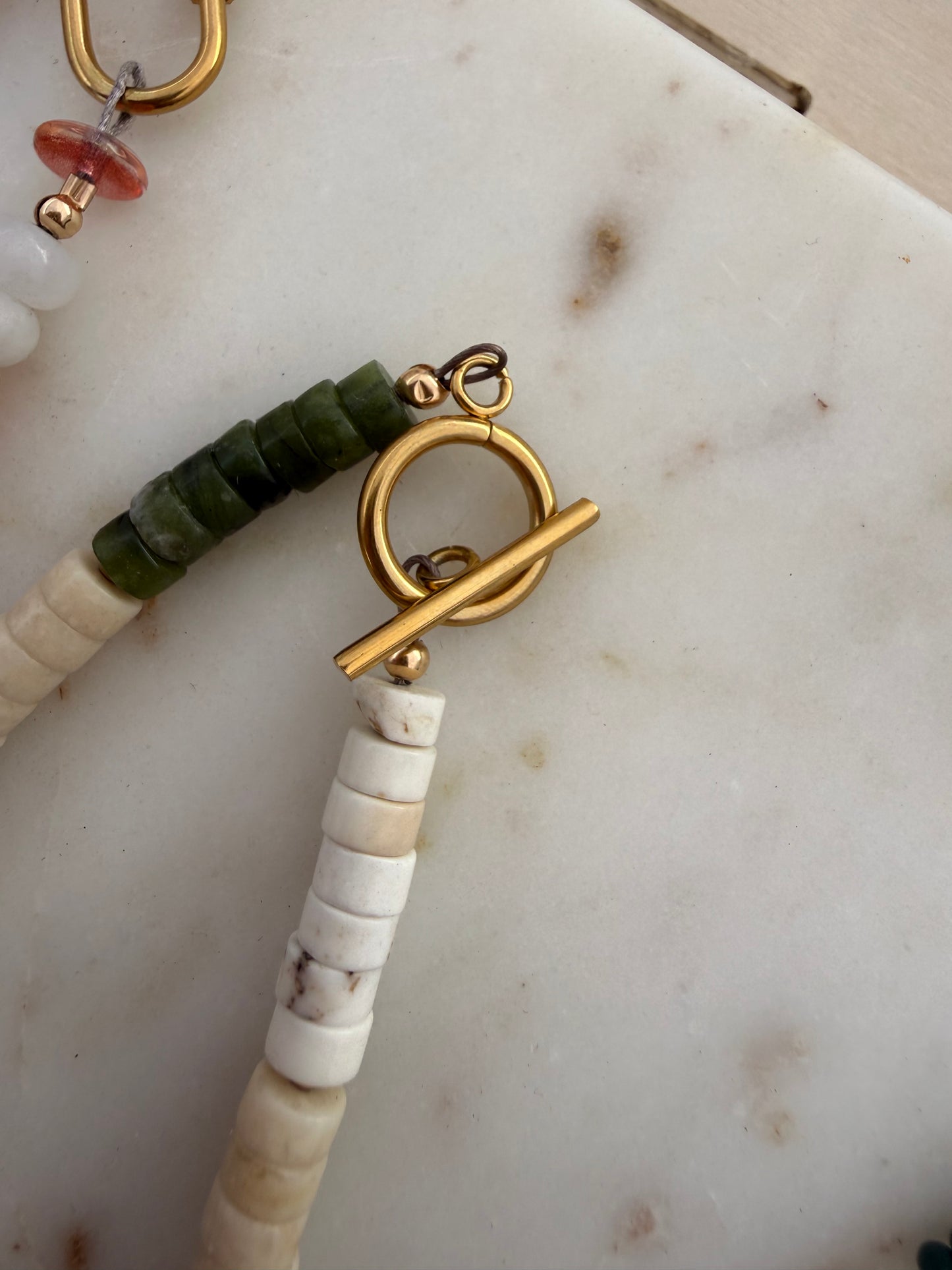 Beaded Necklace | stainless steel toggle clasp