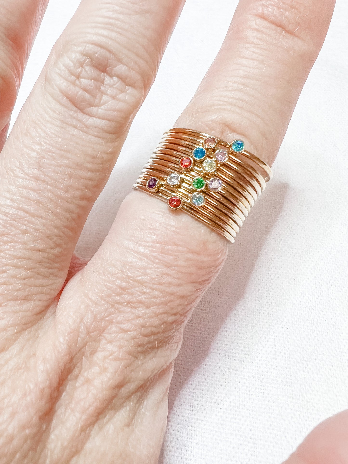 BIRTHSTONE | gold-filled stacking ring with birthstone accent