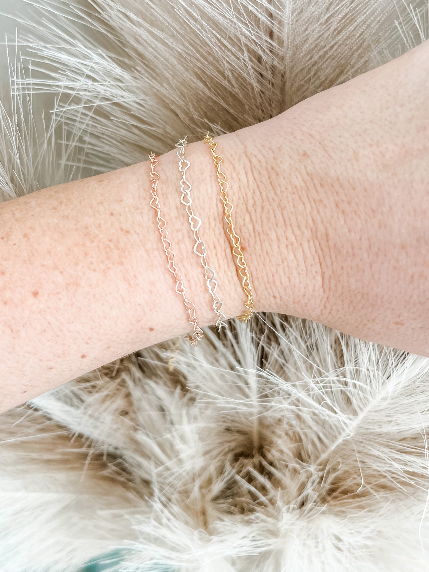 EVA | gold-filled or sterling silver dainty heart chain bracelet