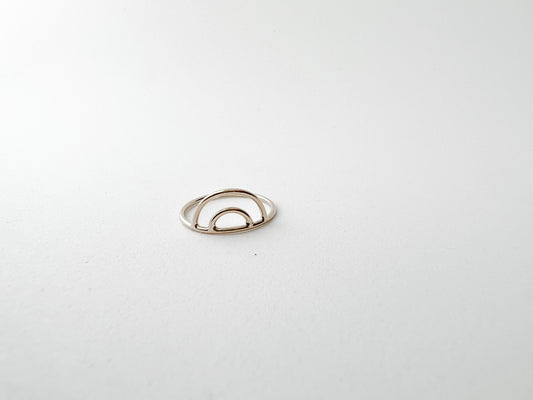 DOUBLE ARCH | gold-filled stacking ring