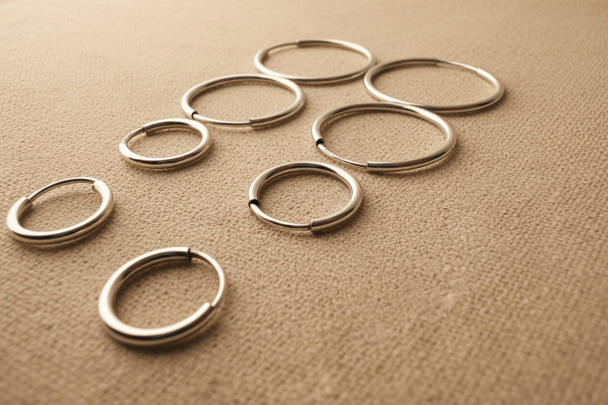 MYRA | gold-filled + sterling silver endless hoop huggies
