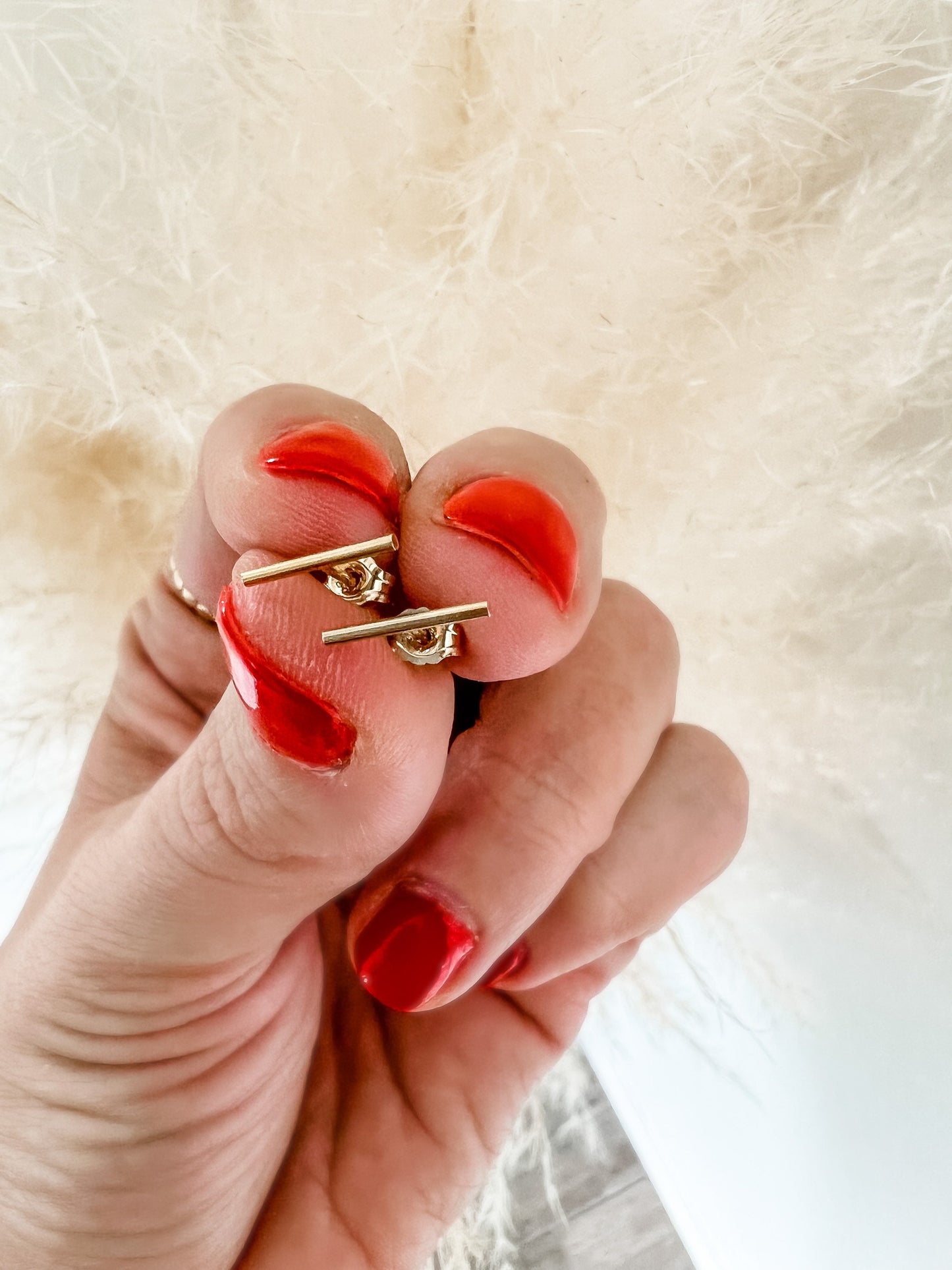 MAEVE | gold-filled bar stud earrings