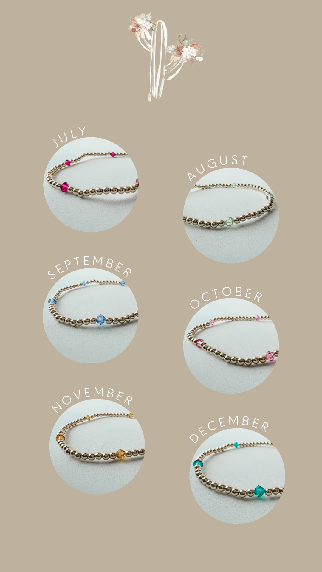 EZRA | Gold-filled bracelets with birthstones