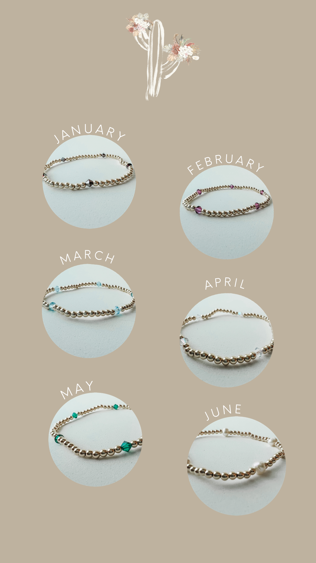 EZRA | Gold-filled bracelets with birthstones