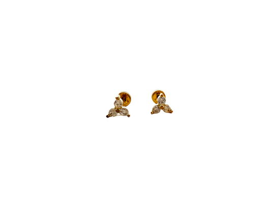 Tri Star | gold stainless steel screw back stud