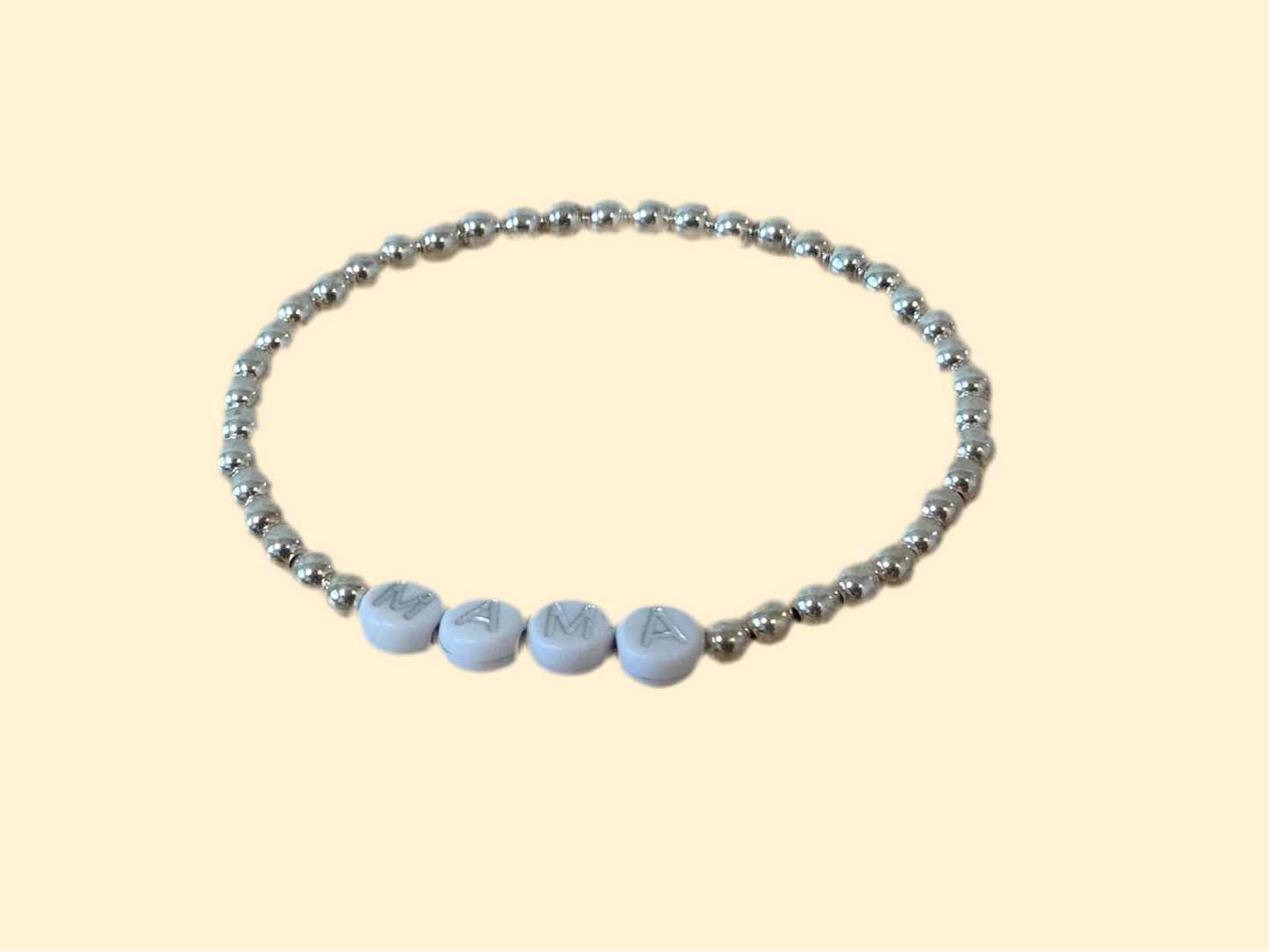 Sterling Silver beaded “mama” bracelet