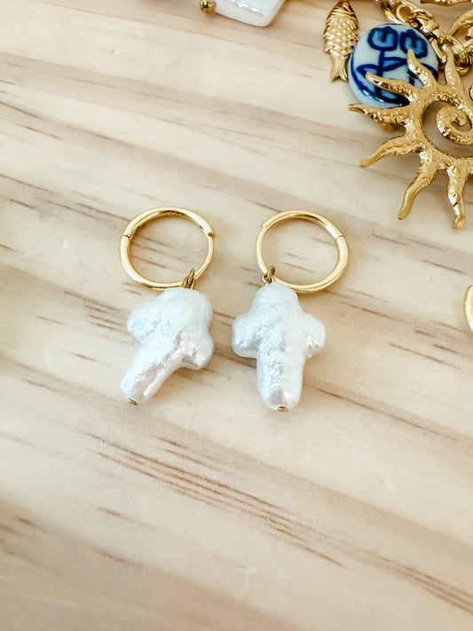 Baroque Pearl Earrings | stainless steel