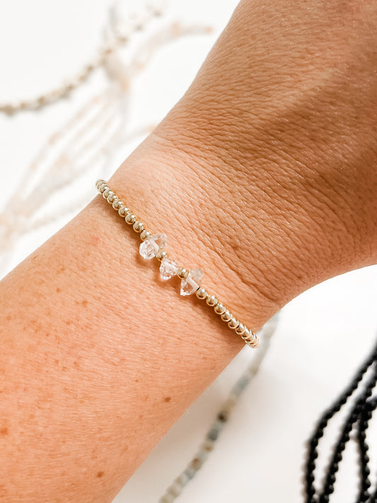 KYA | gold-filled stretchy bracelet with Herkimer Diamond accent