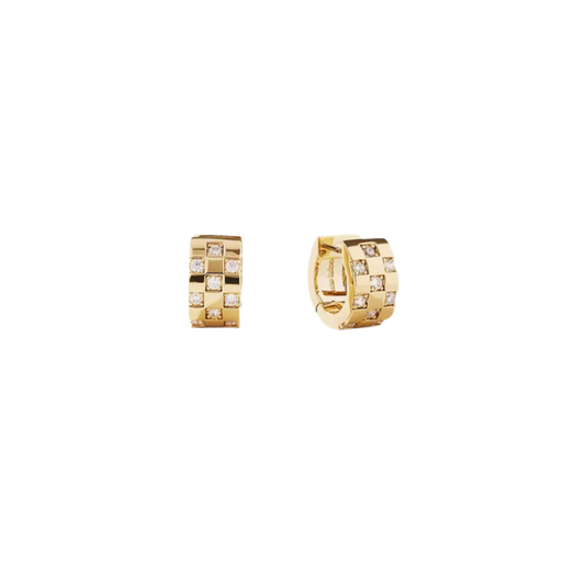 AMELIA | gold-plated with sterling silver clicker hoop with CZ Zircon accent