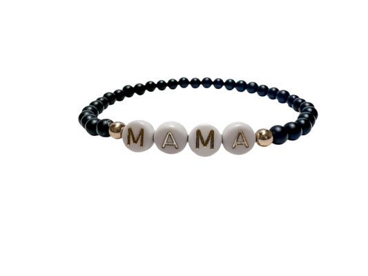 AUDREY | black gemstone name bracelet