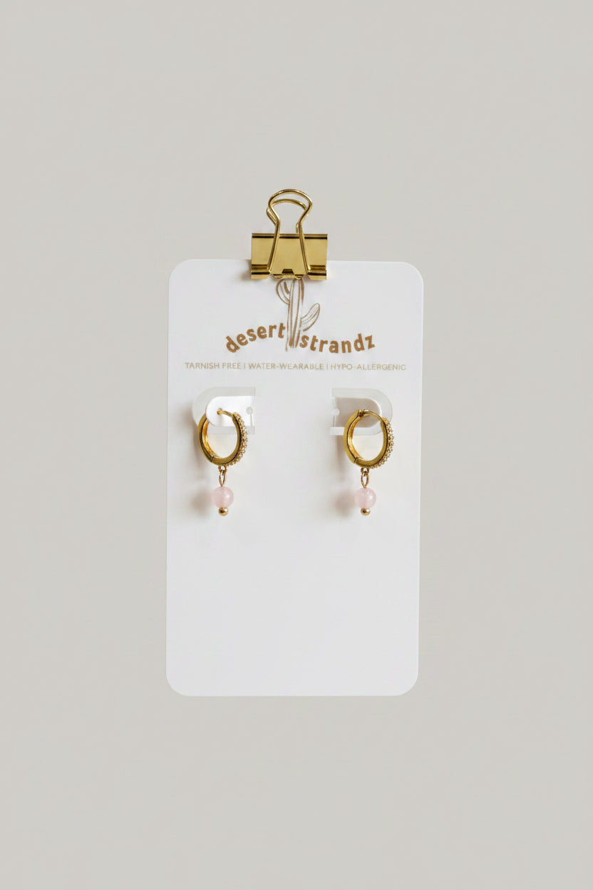 Pink drop earrings