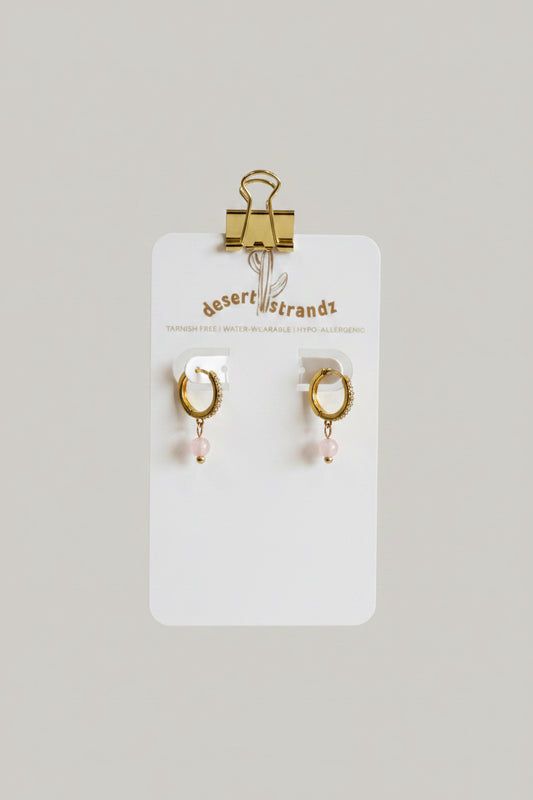 Pink drop earrings