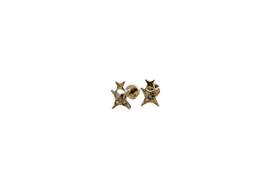 Sparkle | silver stainless steel screwback stud