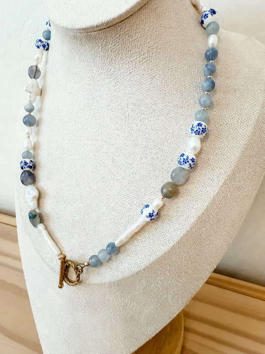 Beaded Necklace | stainless steel toggle clasp