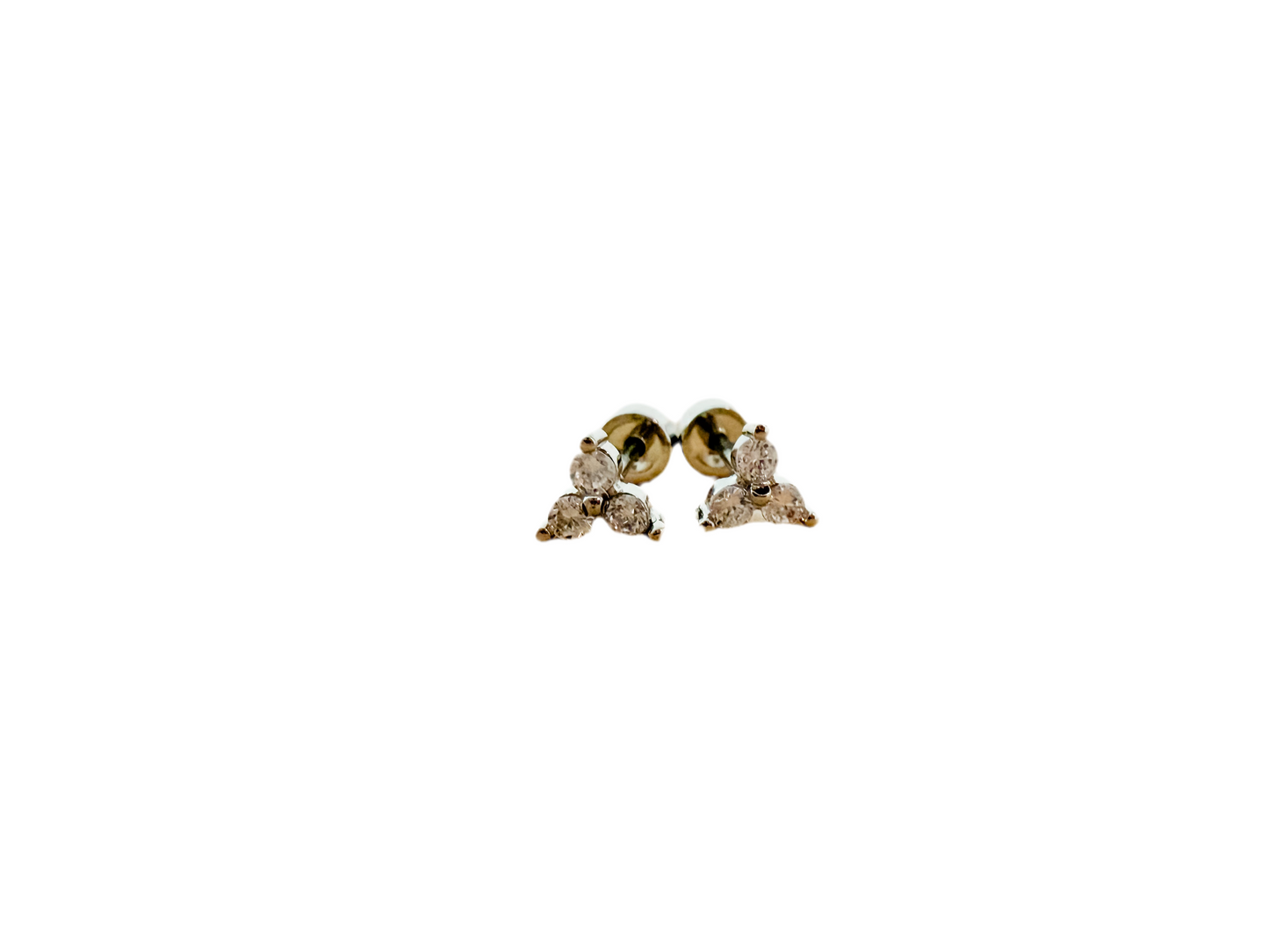 Tri Star | silver stainless steel screwback stud