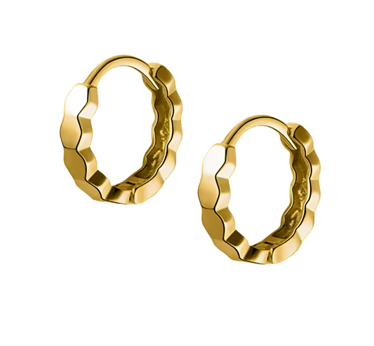 Geometric | sterling silver with gold-plated click closure