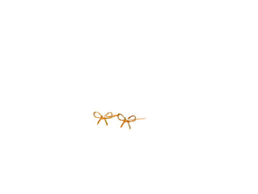 DOLLY | 14K gold dainty bow stud earrings