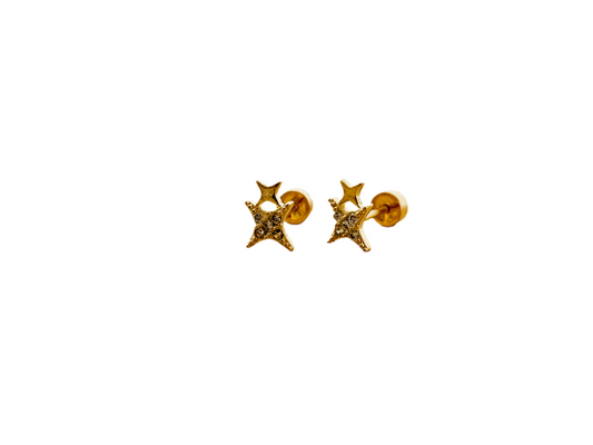 Sparkle | gold stainless steel screwback stud