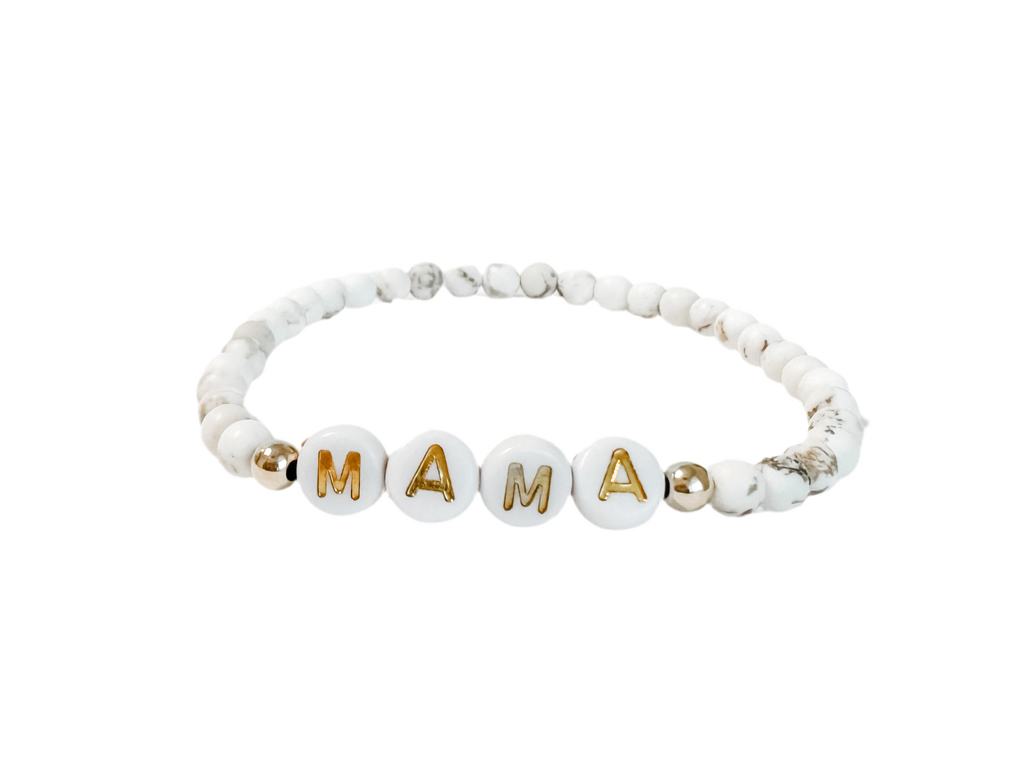 AUDREY | white gemstone name bracelet