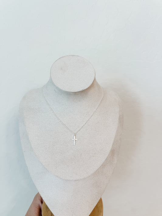 CRUZ | sterling silver cable chain with cross pendant