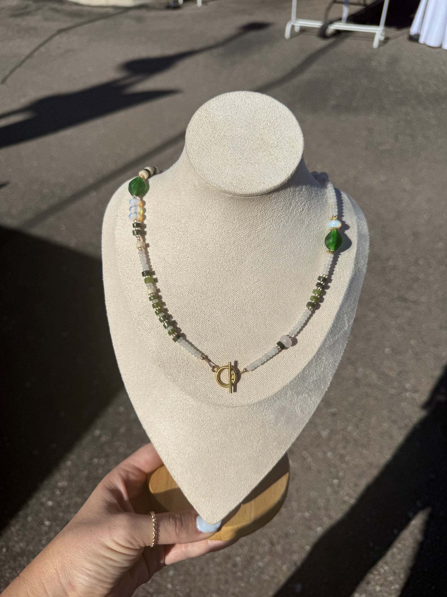 Beaded Necklace | stainless steel toggle clasp