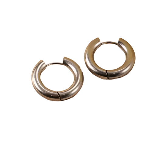 PRISCILLA | silver stainless steel hinged click closure hoop