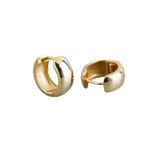Thick Hoops | sterling silver with gold-plated click closure