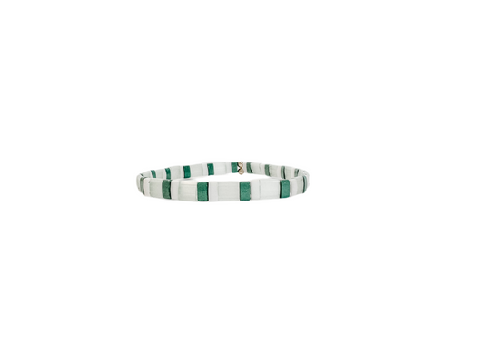 TILA BRACELET | teal and white