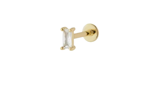 RORI | Sterling silver with gold plated push in flat-back stud