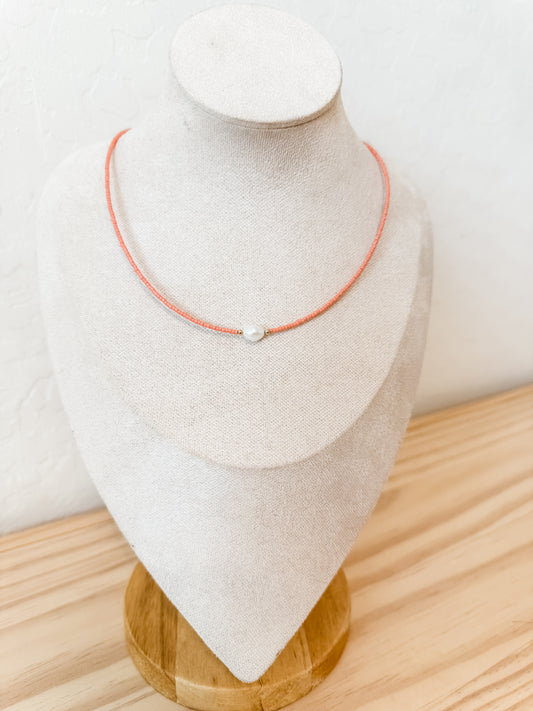 Perla Nascosta - Hidden Pearl | beaded necklace with pearl accent and gold-filled and stainless steel components