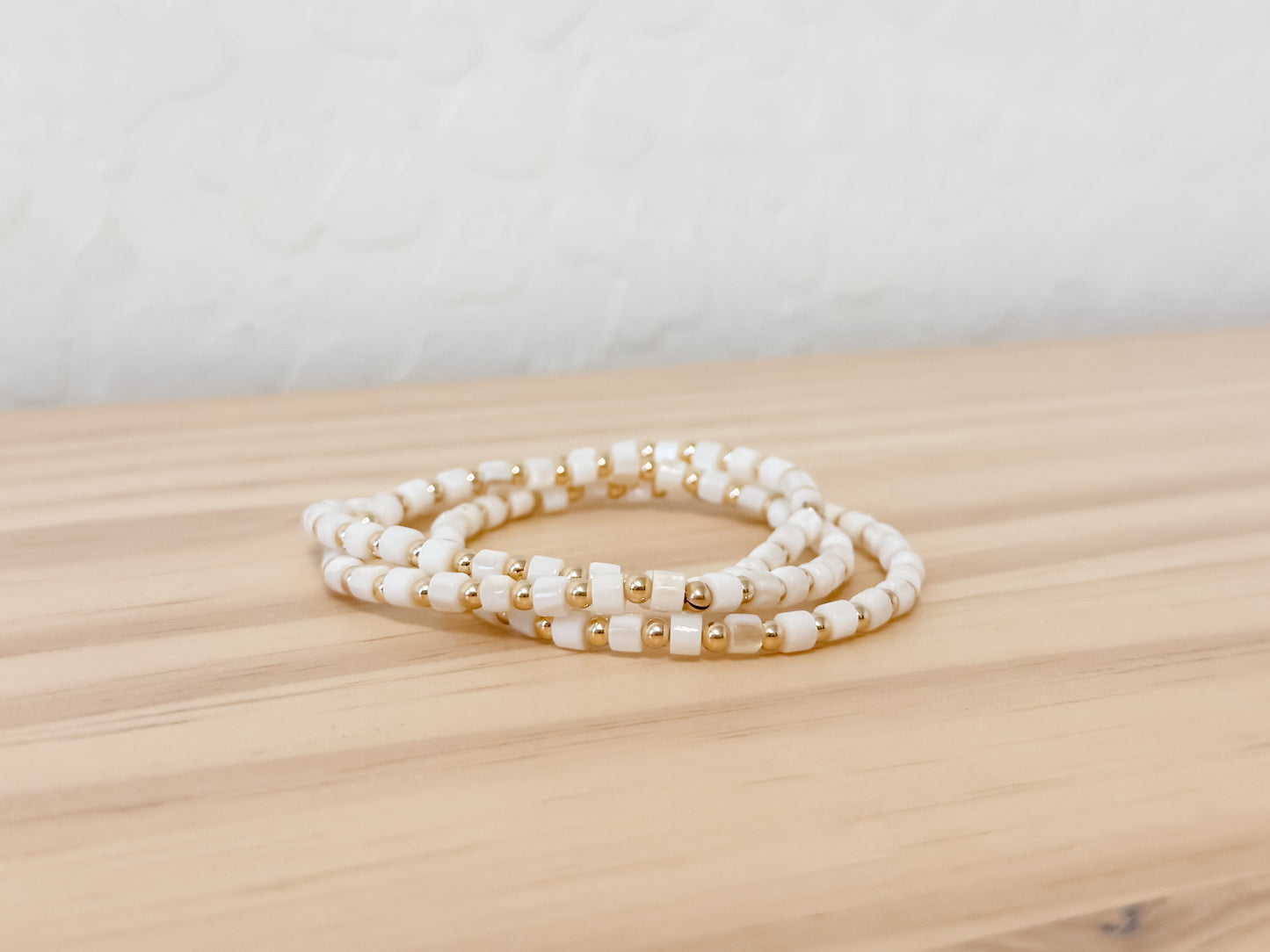 KAIA | mother of pearl and gold-filled beaded bracelet