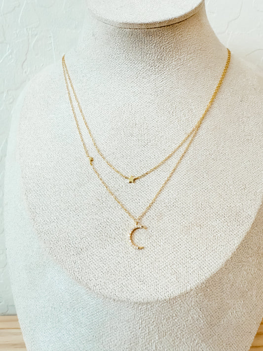 Moonlight | sterling silver with gold plated necklace