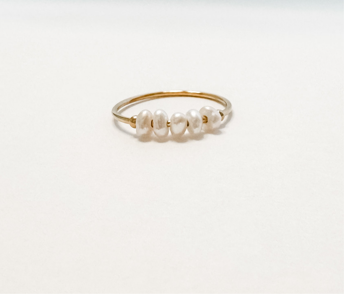 ANNIE | stainless steel ring with pearl accent