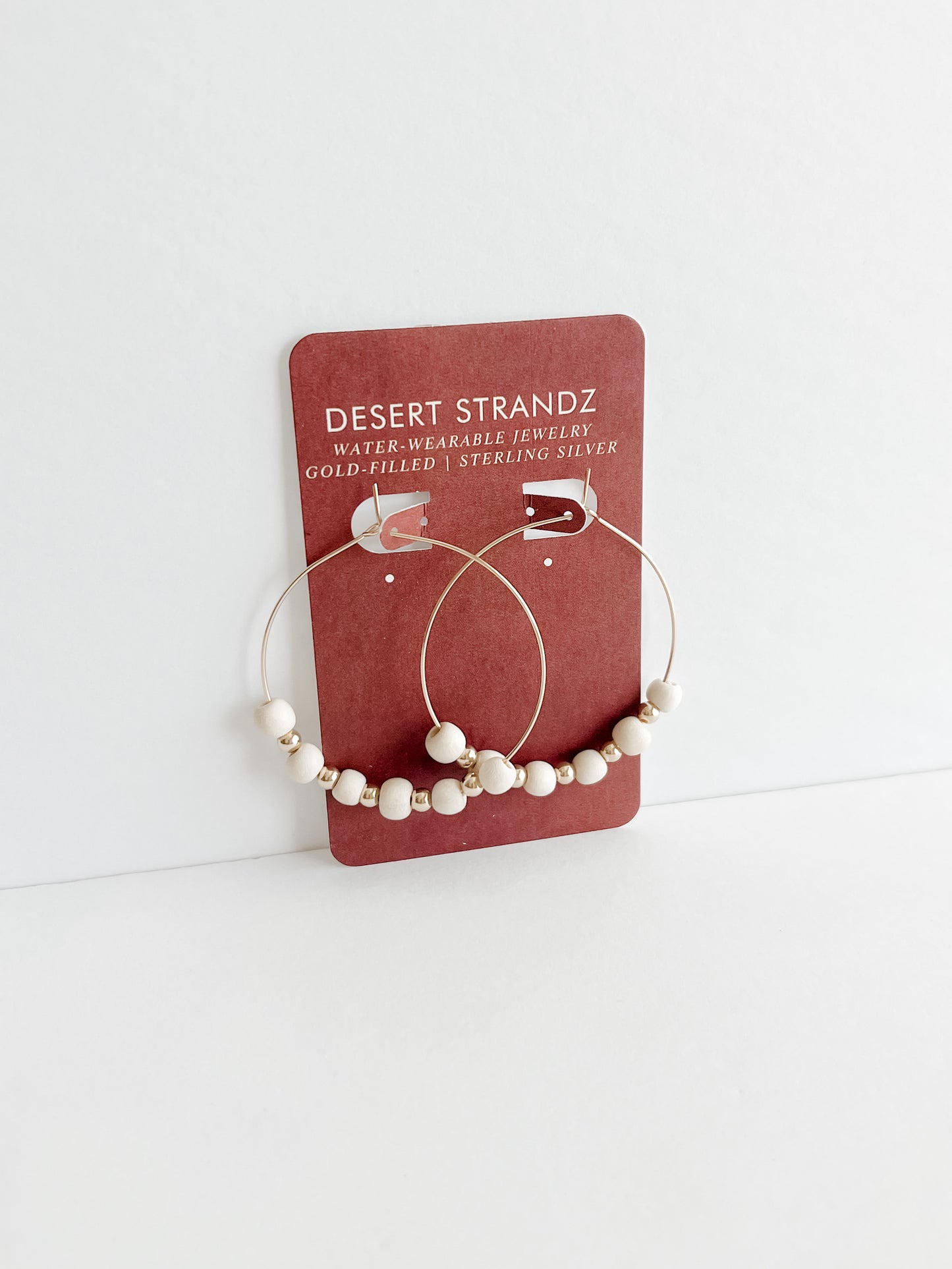 ABILENE | Gold-filled Hoop Earrings with Wood Bead Accents