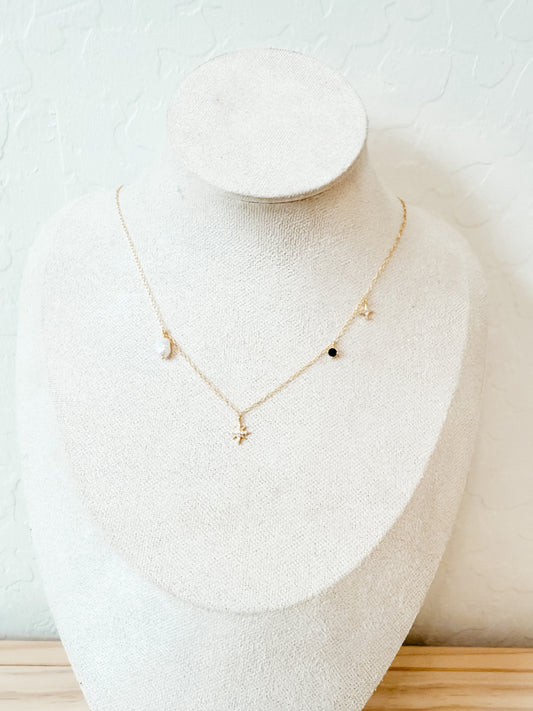 Celestial | sterling silver with gold plated necklace